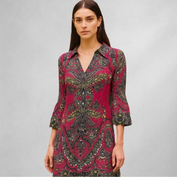 Alfani Women's Plus Size 16 Paisley Tunic Blouse 3/4 Sleeve Multicolor - Picture 1 of 8